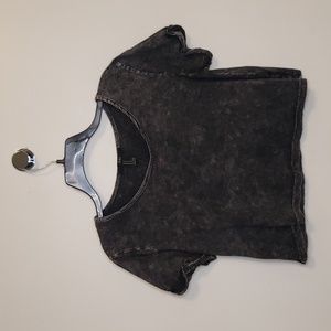 3 for $15 - Acid Wash Black/Grey Crop Top